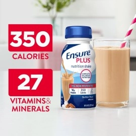 Ensure Plus Nutrition Shake with 16 grams of protein, Meal Replacement Shakes, Butter Pecan, 8 fl oz, 24 count