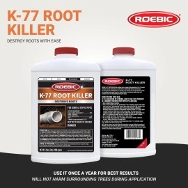 Roebic K-77 Root Killer: Clears Pipes, Stops New Growth, Works for Sewer and Septic Systems - 32 Ounce