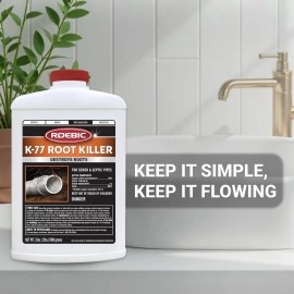 Roebic K-77 Root Killer: Clears Pipes, Stops New Growth, Works for Sewer and Septic Systems - 32 Ounce