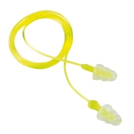 Peltor Sport Tri-Flange Corded Reusable Earplugs, 3 Pair, Noise Reduction Rating (NRR) 26 dB, Comfortable Fit, Ideal For Range, Shooting & Hunting, Washable and Corded, Neon Yellow (97317-10C)