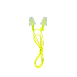 Peltor Sport Tri-Flange Corded Reusable Earplugs, 3 Pair, Noise Reduction Rating (NRR) 26 dB, Comfortable Fit, Ideal For Range, Shooting & Hunting, Washable and Corded, Neon Yellow (97317-10C)