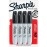 Sharpie Permanent Markers Chisel Tip Black 4 Count