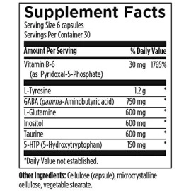 Designs for Health Neurolink - L-Tyrosine, GABA, 5-HTP, Inositol + Taurine Supplement - Designed to Support Mood, Neurological + Cognitive Health - Non-GMO (180 Capsules)