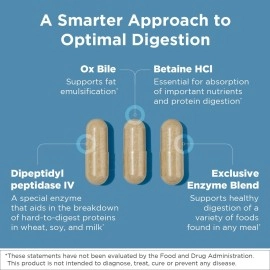 Designs for Health Digestzymes - Digestive Enzymes + Betaine Hydrochloride for Gas & Bloating Relief - Pepsin, Betaine HCI, Ox Bile, Lactase Enzyme & Lipase Enzymes for Digestion (90 Capsules)