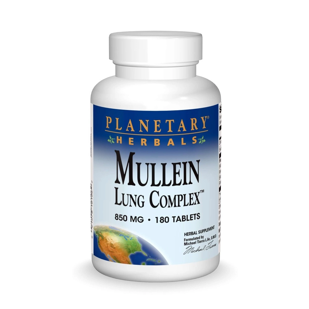 Planetary Herbals Mullein Lung Complex, 850 mg 180 Tablet