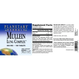 Planetary Herbals Mullein Lung Complex, 850 mg 180 Tablet