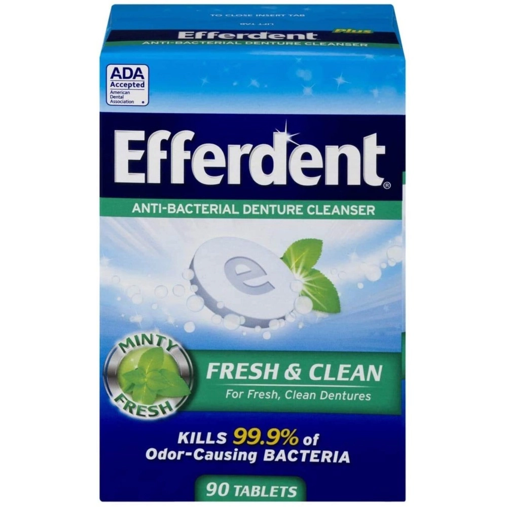 Efferdent Plus Mint Anti-Bacterial Denture Cleanser | 90 Tablets