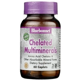 Bluebonnet Nutrition Blue Bonnet High Potency Chelated Multiminerals With Iron Caplets, 60 Count