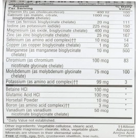 Bluebonnet Nutrition Blue Bonnet High Potency Chelated Multiminerals With Iron Caplets, 60 Count