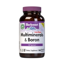 Bluebonnet Nutrition Multi Minerals Plus Boron No Iron Vegetarian Capsules, 180 Count