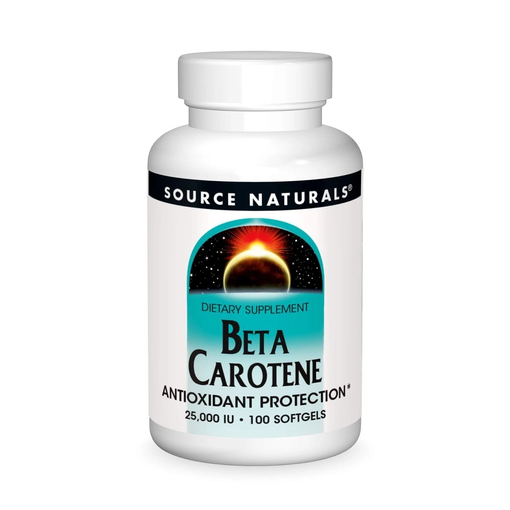 Source Naturals Beta Carotene 25000 iu Antioxidant Protection - Converted by Body to Vitamin A - 100 Softgels