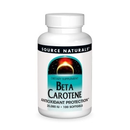Source Naturals Beta Carotene 25000 iu Antioxidant Protection - Converted by Body to Vitamin A - 100 Softgels
