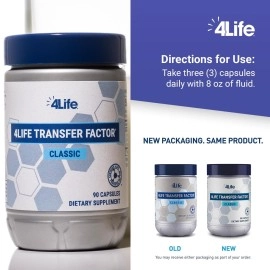 4Life Transfer Factor Classic - Immune System Support Featuring Transfer Factor from Cow Colostrum - 90 Capsules