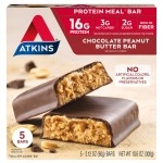 Atkins Protein-Rich Meal Bar Chocolate Peanut Butter, Keto Friendly, 5 Count