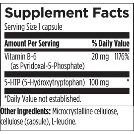 Designs for Health 5-HTP 100mg with Vitamin B6 (P-5-P) - 5-HTP Supreme 100 mg Supplement - Serotonin Precursors to Help Support Healthy Mood + Appetite (60 Capsules)