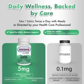 NCI Advanced Research Dr. Hans Nieper Lithium Orotate Tablets, 120 mg, 200 Count