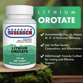 NCI Advanced Research Dr. Hans Nieper Lithium Orotate Tablets, 120 mg, 200 Count