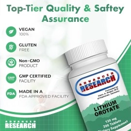 NCI Advanced Research Dr. Hans Nieper Lithium Orotate Tablets, 120 mg, 200 Count