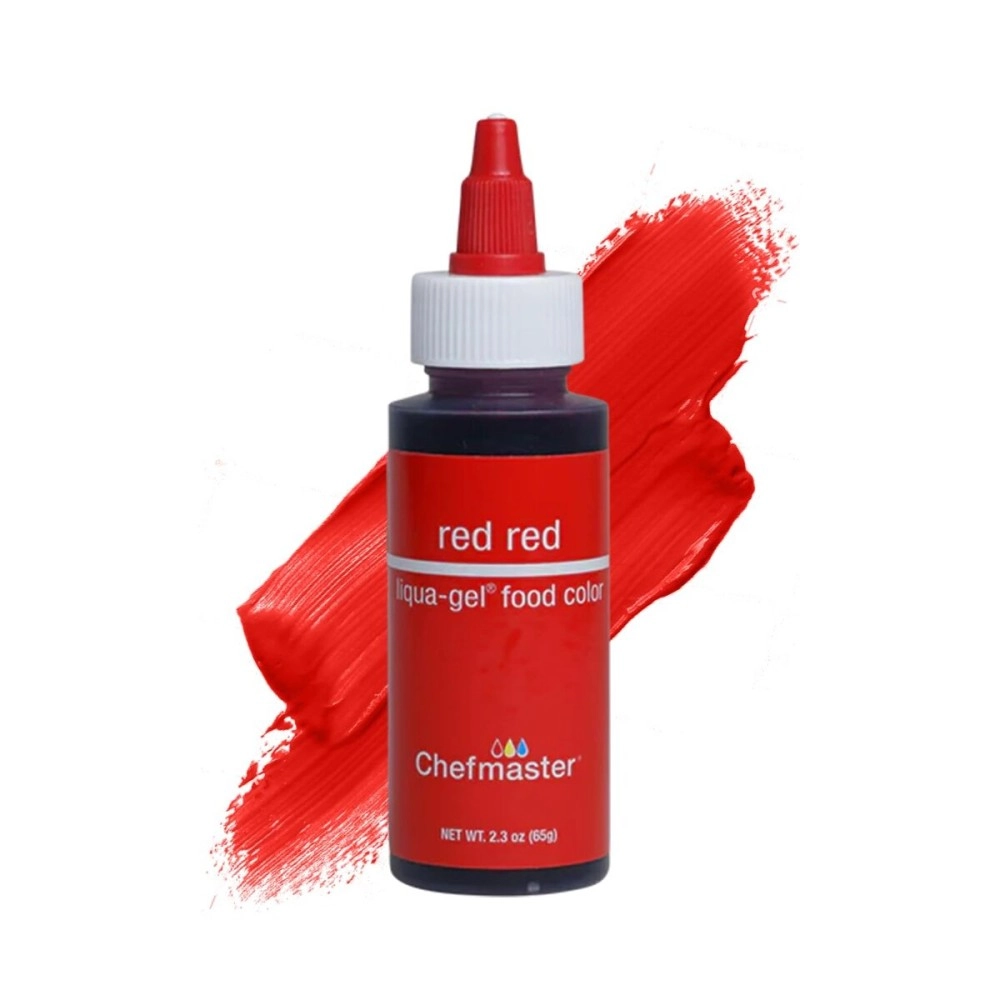 Chefmaster Liqua-Gel Food Color 2.3 oz. - Red Red