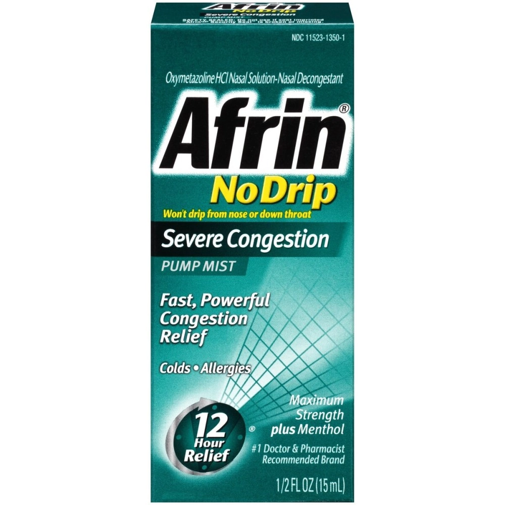 Afrin No Drip Pump Mist Severe Congestion, 0.5 oz (Pack of 1)