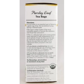Celebration Herbals Organic Parsley Leaf Tea Caffeine Free, 24 Herbal Bags
