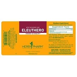 Herb Pharm Eleuthero Root Liquid Extract for Energy and Stamina, Cane Alcohol, 4 Ounce
