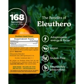 Herb Pharm Eleuthero Root Liquid Extract for Energy and Stamina, Cane Alcohol, 4 Ounce
