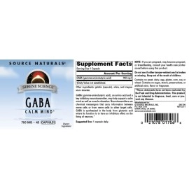 Source Naturals Serene Science Gaba 750 Mg Calm Mind 45 Capsules