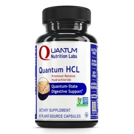Quantum Nutrition Labs HCL - -State Digestive and Detoxification Support* - 90 Vegetarian Capsules (Betaine Hydrochloride Acid Caps)