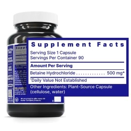 Quantum Nutrition Labs HCL - -State Digestive and Detoxification Support* - 90 Vegetarian Capsules (Betaine Hydrochloride Acid Caps)