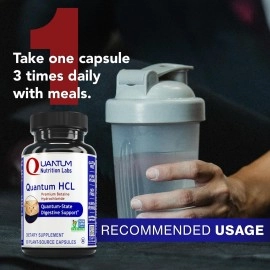 Quantum Nutrition Labs HCL - -State Digestive and Detoxification Support* - 90 Vegetarian Capsules (Betaine Hydrochloride Acid Caps)