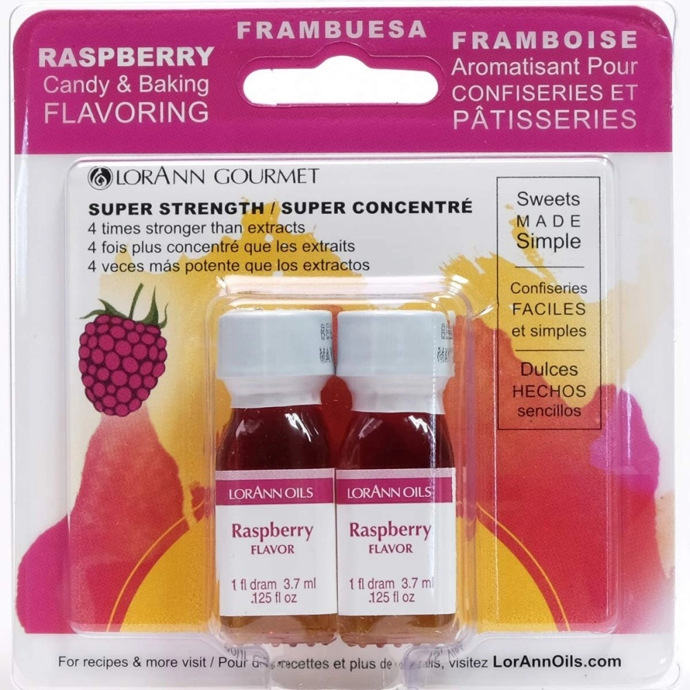 LorAnn Oils Raspberry SS Flavor, 1 dram bottle (.125 fl oz - 3.7ml - 1 teaspoon) - 2 Pack