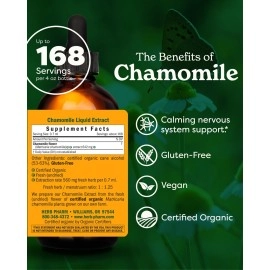 Herb Pharm Certified Organic Chamomile Liquid Extract for Calming Nervous System Support - 4 Ounce