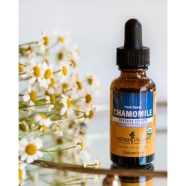 Herb Pharm Certified Organic Chamomile Liquid Extract for Calming Nervous System Support - 4 Ounce