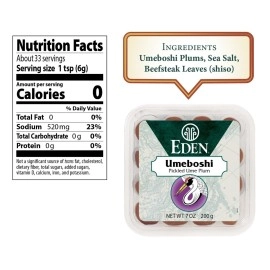 Eden Foods Umeboshi Plums, Whole, 7.05 oz