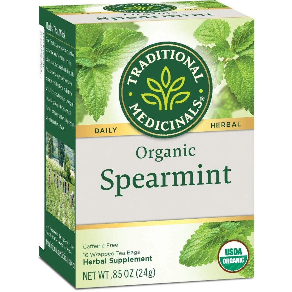 Traditional Medicinals Organic Spearmint Herbal Tea, Healthy & Refreshing, (Pack of 1) - 16 Tea Bags