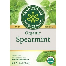 Traditional Medicinals Organic Spearmint Herbal Tea, Healthy & Refreshing, (Pack of 1) - 16 Tea Bags