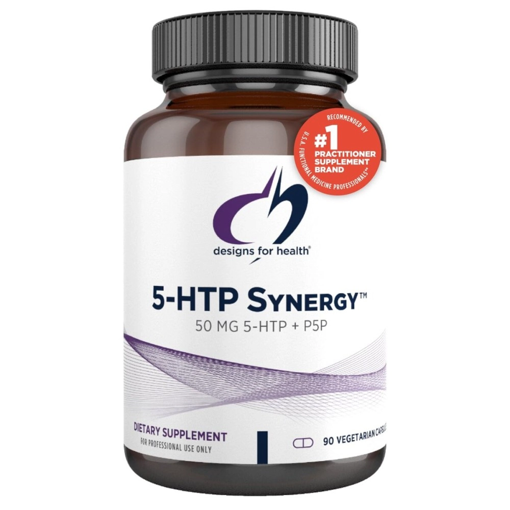 Designs for Health 5-HTP 50mg with Vitamin B6 (P-5-P) - 5-HTP Synergy 50 mg Supplement - Serotonin Precursors to Help Support Healthy Mood + Appetite (90 Capsules)
