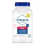 Citracal Maximum Plus Highly Soluble, Easily Digested, 630 mg Calcium Citrate With 1000 IU Vitamin D3, Bone Health Supplement for Adults, Caplets, 180 Count