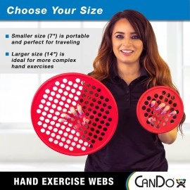 CanDo Web Hand Therapy Device, Latex, 7 Diameter, Red: Light