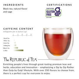 The Republic of Tea Blackberry Sage Black Tea | 50 Tea Bags, Gourmet Black Tea
