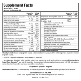 Biotics Research Bio Trophic Plus Food Form Comprehensive Multivitamin Mineral, Glandular Support, Organic Beet Concentrate, Citrus Bioflavonoids, SOD, Catalase, 90 Tabs