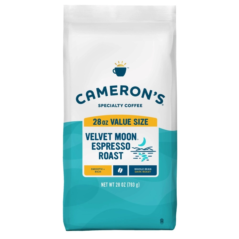Cameron\'s Coffee Roasted Whole Bean Coffee, Velvet Moon Espresso Roast, 28 Ounce