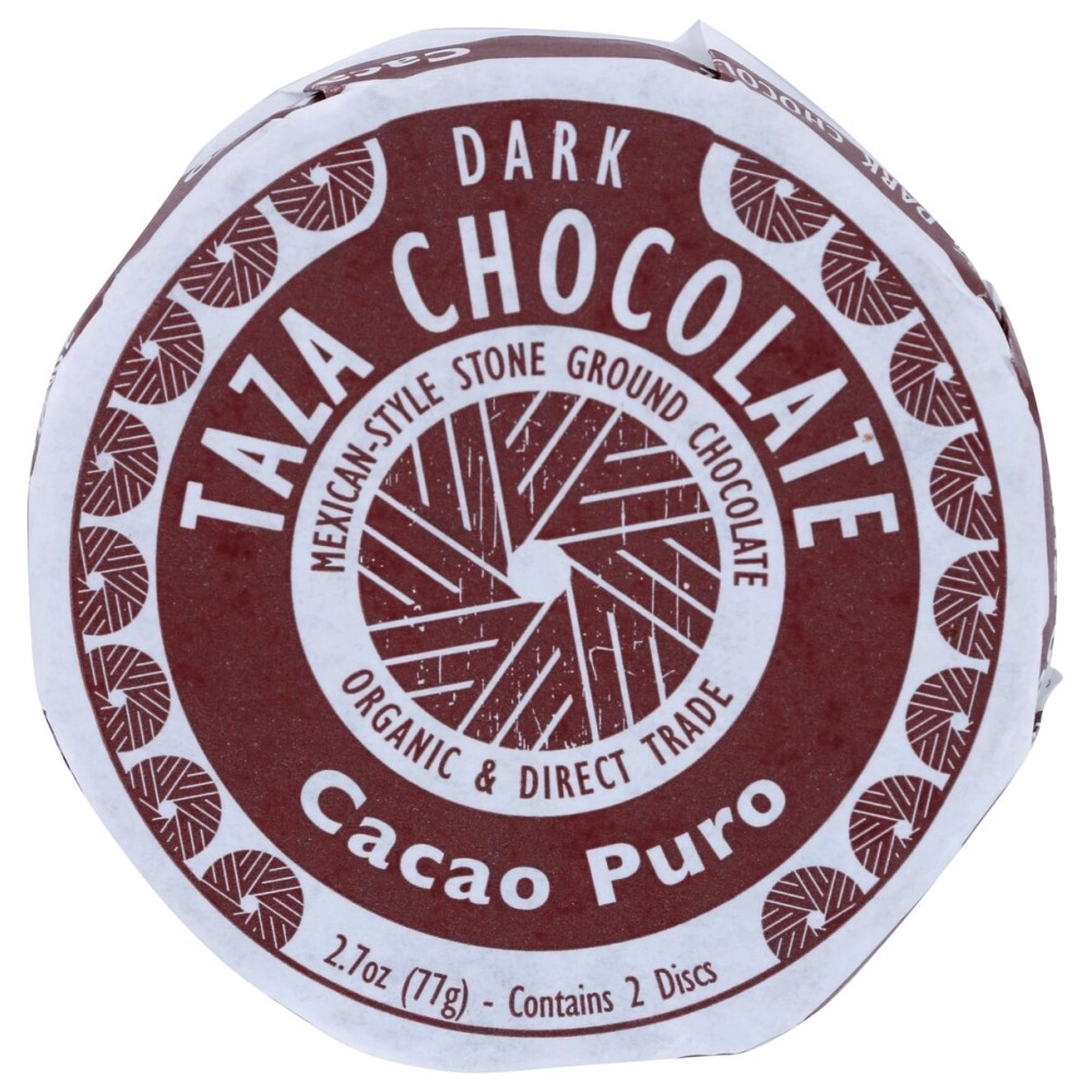 TAZA CHOCOLATE | Cacao Puro Chocolate Disc | Organic Pure Cacao 70% Dark Chocolate | Mexican Style | 2.7 Oz | Pack of 3
