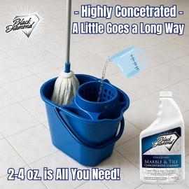 Black Diamond Stoneworks MARBLE & TILE FLOOR CLEANER. Great for Ceramic, Porcelain, Granite, Natural Stone, Vinyl and Brick. No-rinse Concentrate.(1-Quart)