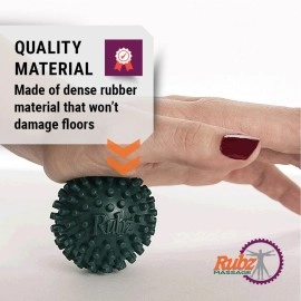 Due North Industrial Foot Rubz Foot Hand & Back Massage Ball, Relief from Plantar Fasciitis, Green