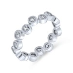 Bling Jewelry Bubble Circle Geometric Zig Zag Cubic Zirconia Bezel Band CZ Eternity Ring For Women .925 Sterling Silver