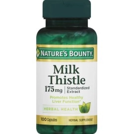Nature\'s Bounty Milk Thistle Pills and Herbal Health Supplement, Supports Liver Health, 175mg, 100 Softgels