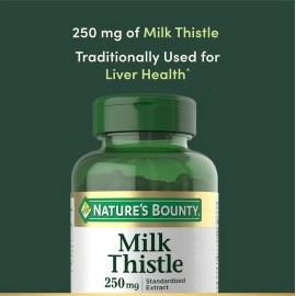 Nature\'s Bounty Milk Thistle Capsules, Herbal Supplement, 250 mg per Serving, 200 Count