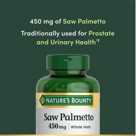 Nature\'s Bounty Saw Palmetto Support for Prostate and Urinary Health, Herbal Health Supplement, 450mg, 250 Capsules